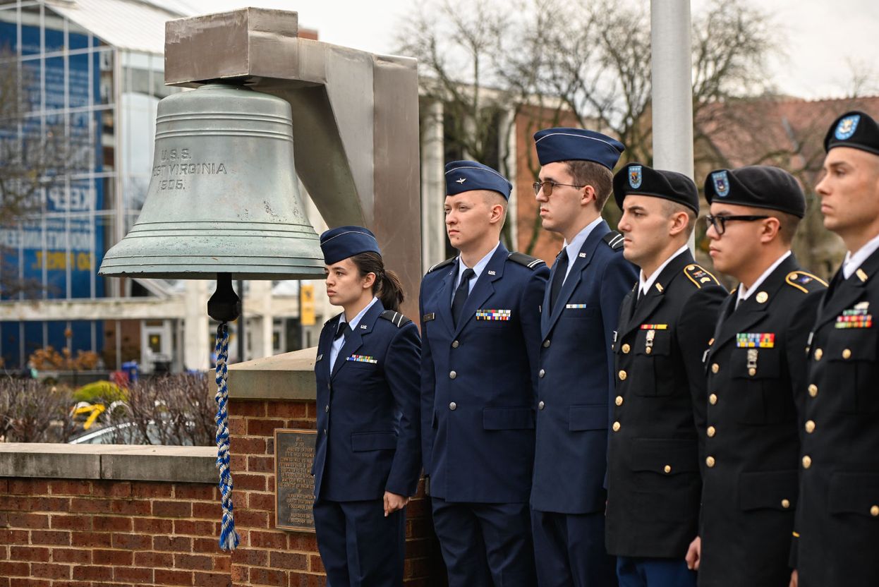 Members of WVU Army ROTC, Air Force ROTC, Marine Corps League Det. .342, Daughters of the American Revolution gather on the 81st anniversary of the attack on Pearl Harbor